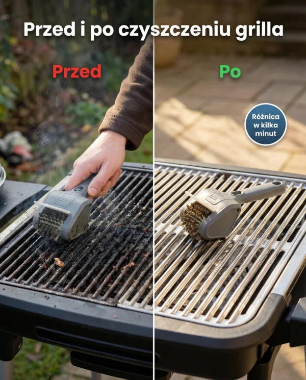 CzystyRuszcik - Elektryczny skrobak do grilla (szary)